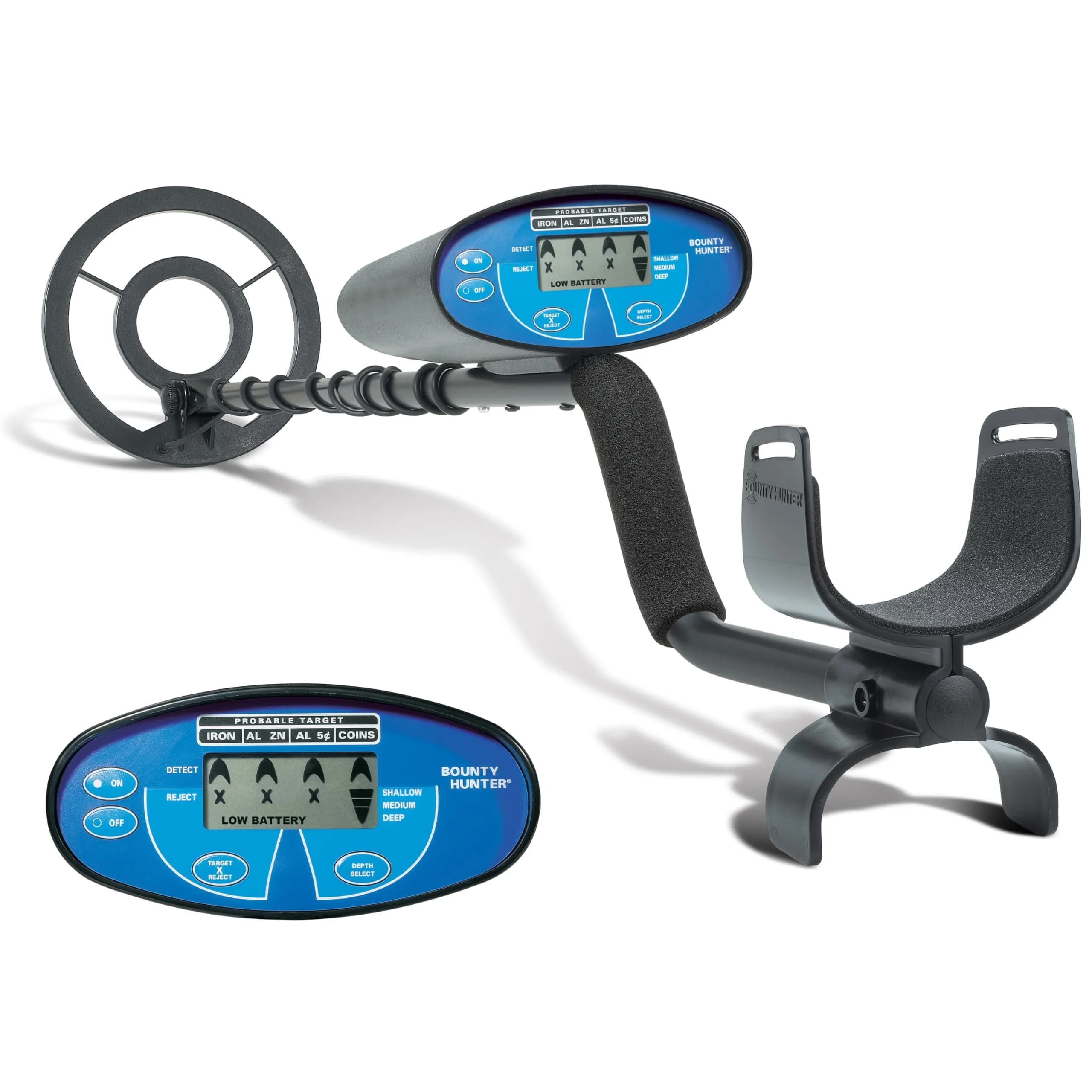 Bounty Hunter Quick Silver Metal Detector with 8" Waterproof Coil & LCD Display | Lightweight & Easy to Use