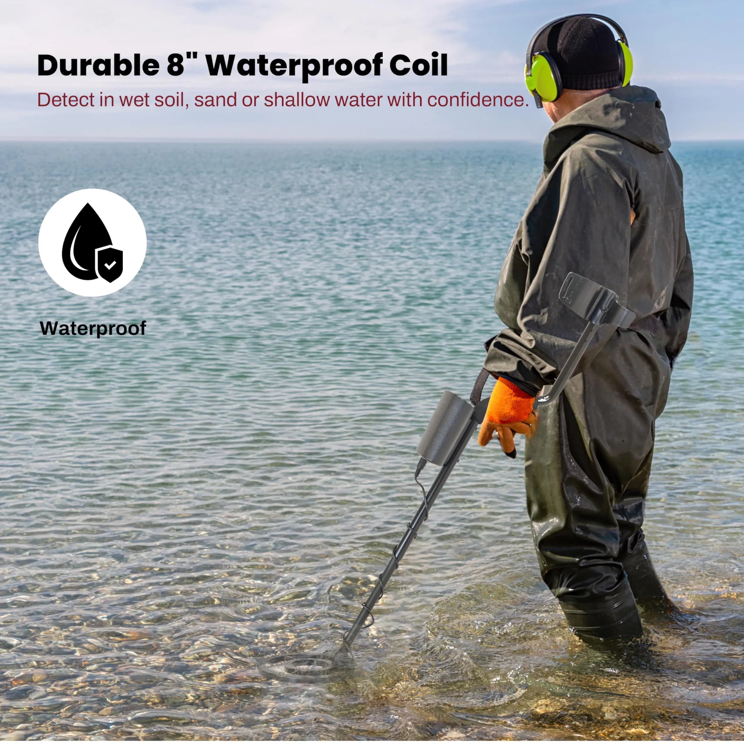 Bounty Hunter Quick Silver Metal Detector with 8" Waterproof Coil & LCD Display | Lightweight & Easy to Use - view 5