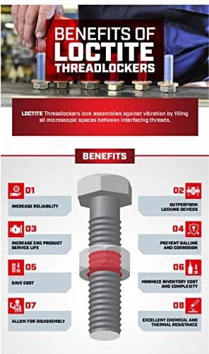 Loctite 38653 222 Purple Low Strength Thread Locker Tube - 6 ml | OEM-specified, fast-acting adhesive for automotive fasteners thumbnail 3