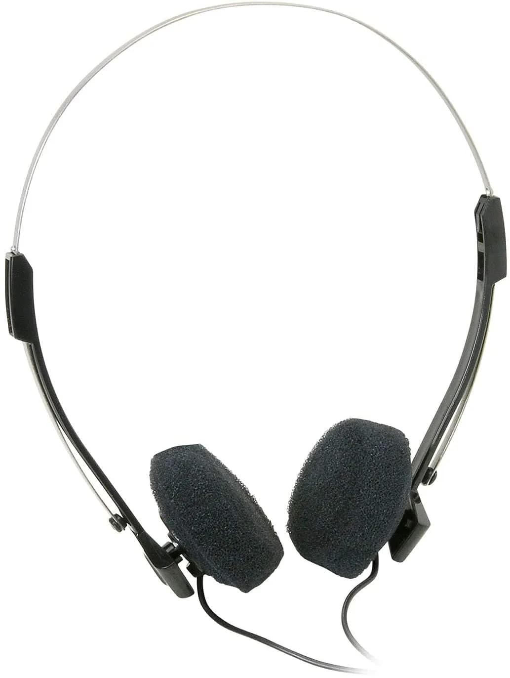 Parts Express Mini Stereo Lightweight Headphones with 4 Foot Cord | Hi-Fi Portable On-Ear Headphones - main product image