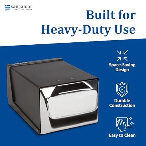 San Jamar Countertop Napkin Dispenser Black | Modern Style, Alloy Steel, 300 Napkin Capacity thumbnail 6