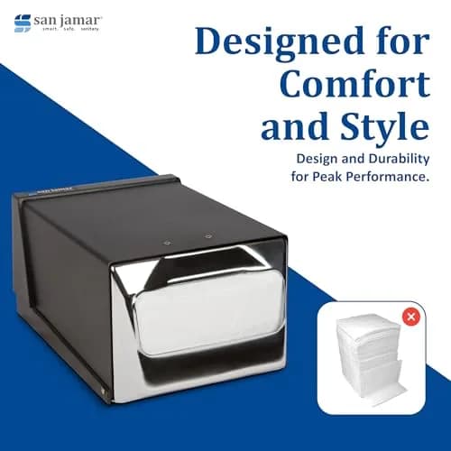 San Jamar Countertop Napkin Dispenser Black | Modern Style, Alloy Steel, 300 Napkin Capacity thumbnail 7