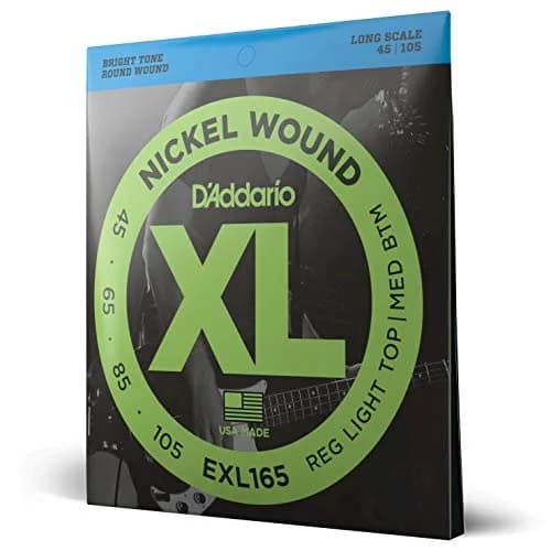 D'Addario XL Nickel Bass Guitar Strings 45-105, 4-String Set | Bright Tone, Consistent Feel thumbnail 1