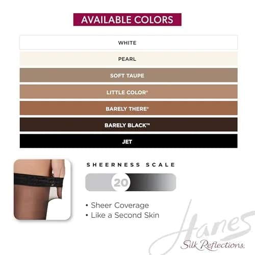 Hanes Silk Reflections Sheer Toe Thigh Highs Size EF | Silky Sheer Finish, Stay-Put Band, Sheer Toe (70-120 chars) thumbnail 5