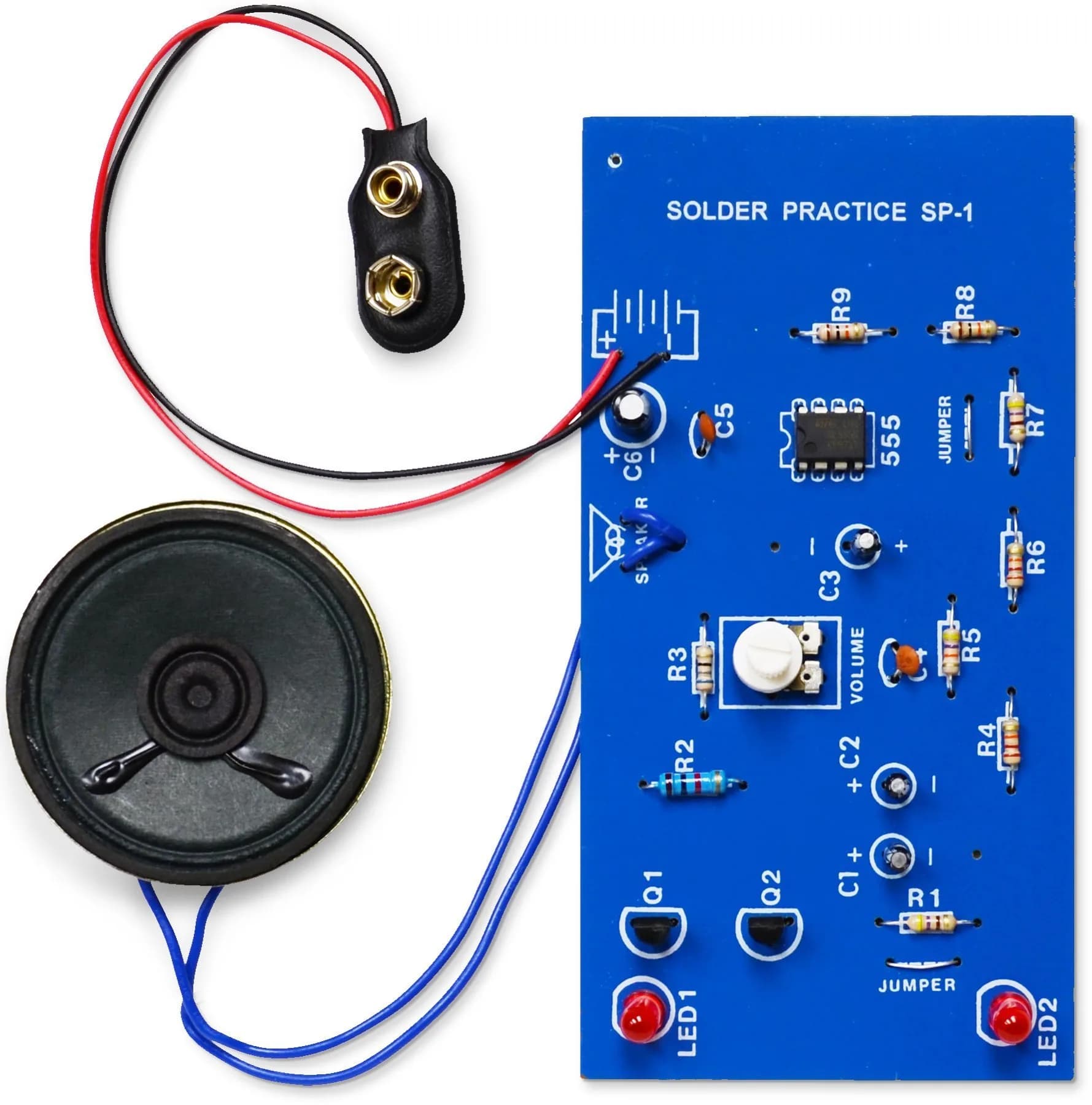 Elenco Practical Soldering Project Kit | Build a Two Tone European Siren, Learn Multivibrator Circuits, US Made