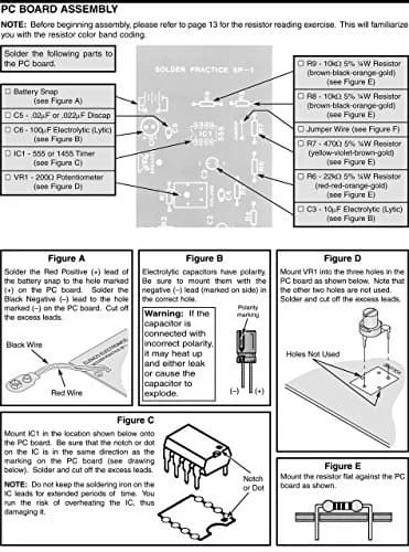 Elenco Practical Soldering Project Kit | Build a Two Tone European Siren, Learn Multivibrator Circuits, US Made thumbnail 4