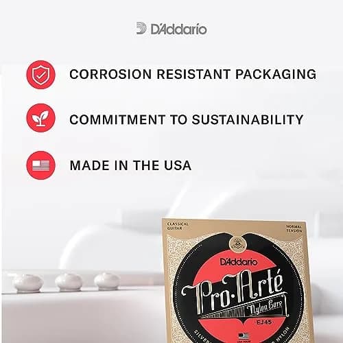 D'Addario Pro-Arte Nylon Classical Guitar Strings, Extra Hard Tension, 11.2cm (4.4in) Set thumbnail 6