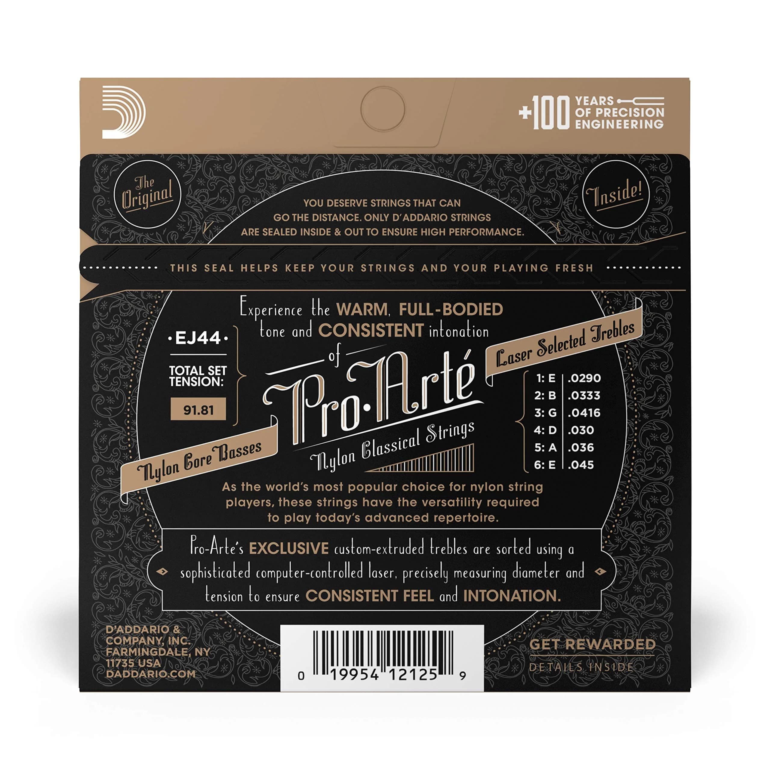 D'Addario Pro-Arte Nylon Classical Guitar Strings, Extra Hard Tension, 11.2cm (4.4in) Set - view 2