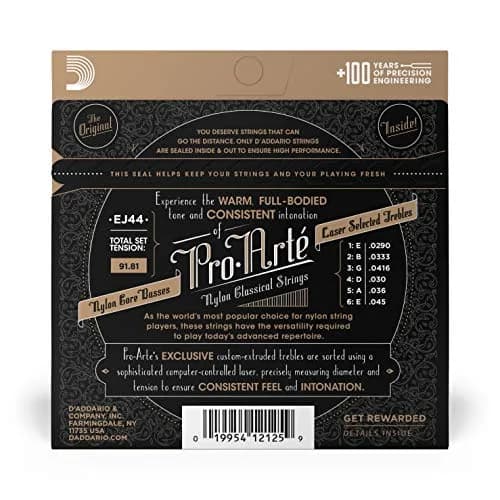 D'Addario Pro-Arte Nylon Classical Guitar Strings, Extra Hard Tension, 11.2cm (4.4in) Set thumbnail 2