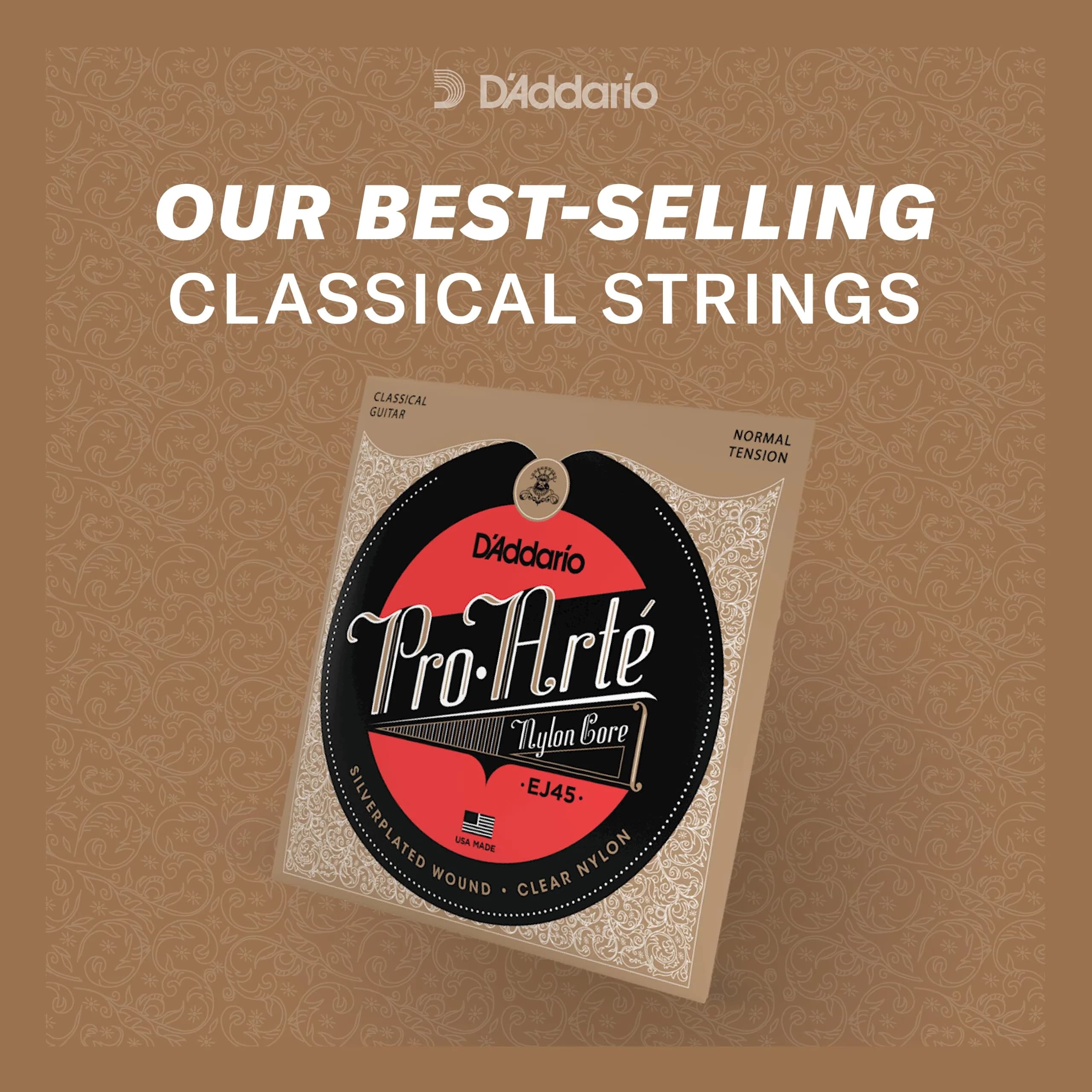 D'Addario Pro-Arte Nylon Classical Guitar Strings, Extra Hard Tension, 11.2cm (4.4in) Set - view 3