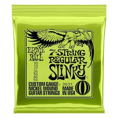Ernie Ball 7-String Regular Slinky Nickel Wound Electric Guitar Strings 10-56 Gauge | Bright Balanced Tone thumbnail 1