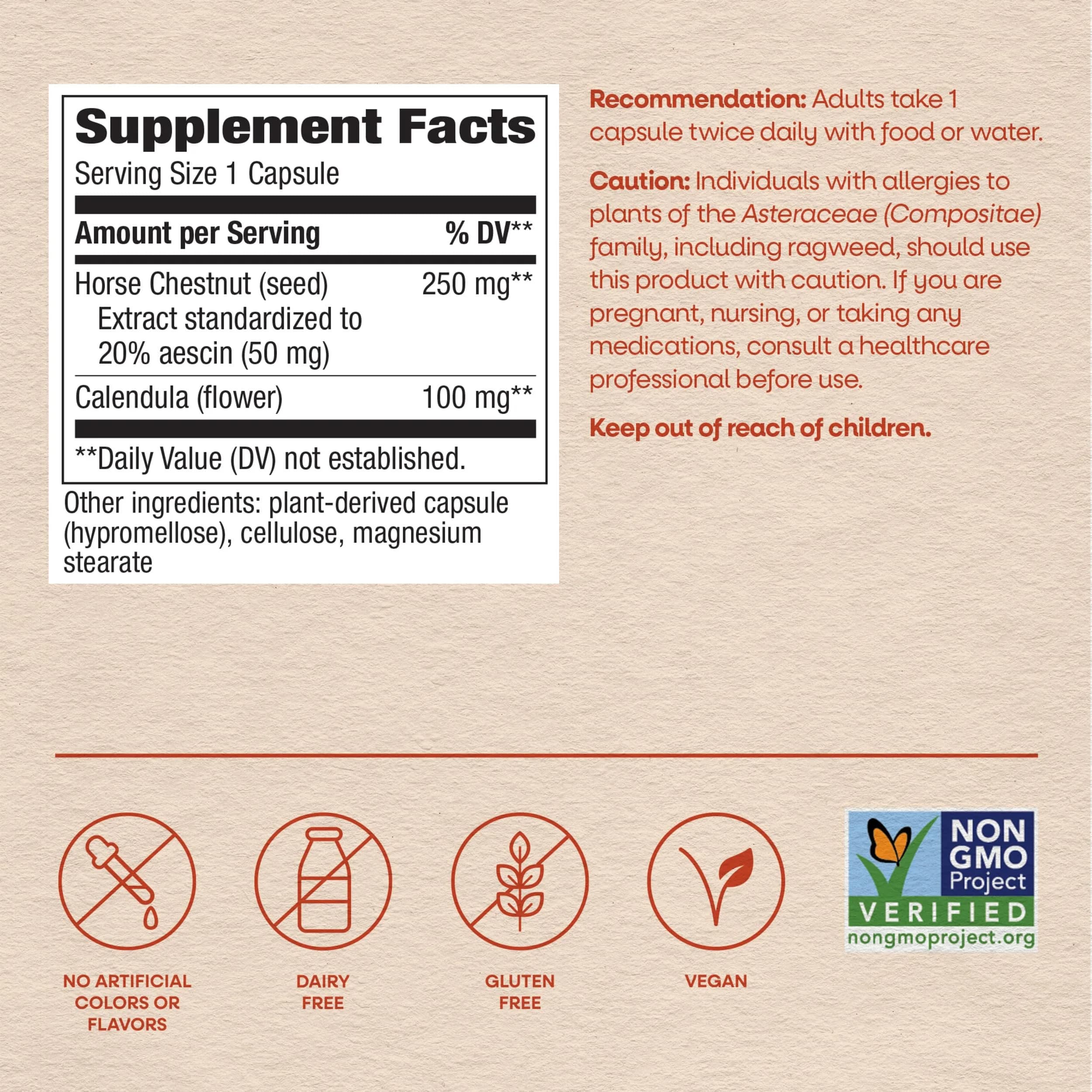 Nature's Way Horse Chestnut Extract 90 Capsules | Supports Healthy Leg Veins & Circulation - view 6