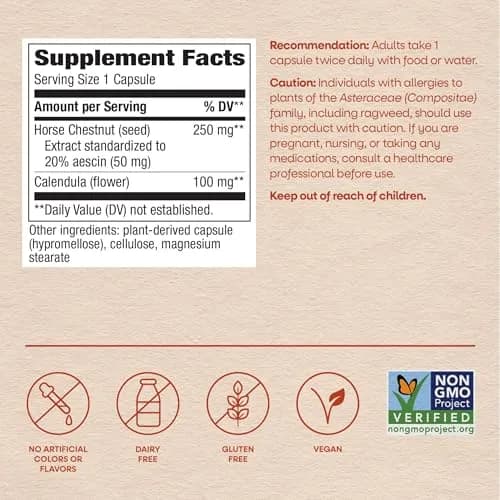 Nature's Way Horse Chestnut Extract 90 Capsules | Supports Healthy Leg Veins & Circulation thumbnail 6