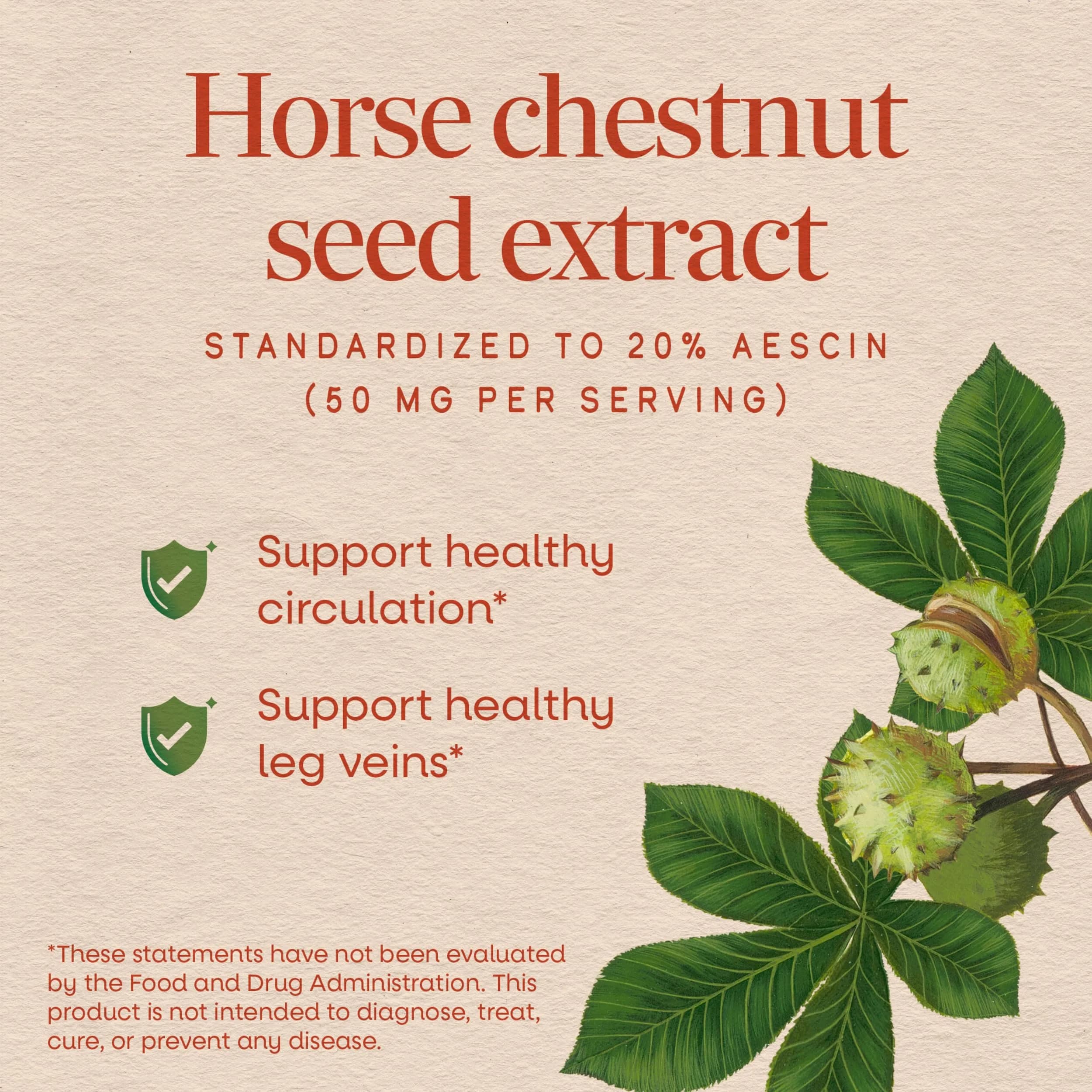 Nature's Way Horse Chestnut Extract 90 Capsules | Supports Healthy Leg Veins & Circulation - view 3