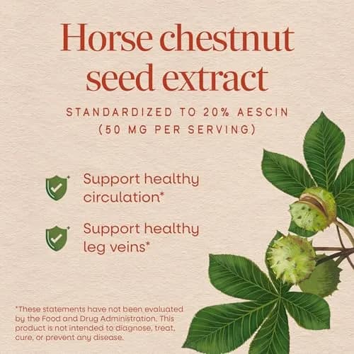 Nature's Way Horse Chestnut Extract 90 Capsules | Supports Healthy Leg Veins & Circulation thumbnail 3