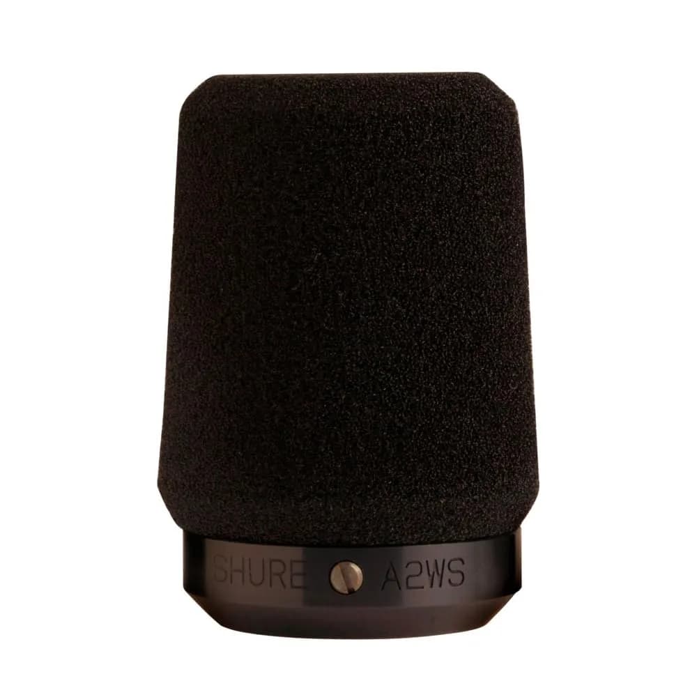 Shure A2WS Locking Microphone Windscreen for SM57 & 545 Series Mics, 5.7cm (2.2in) Height | Reduces Breath & Wind Noise — Black
