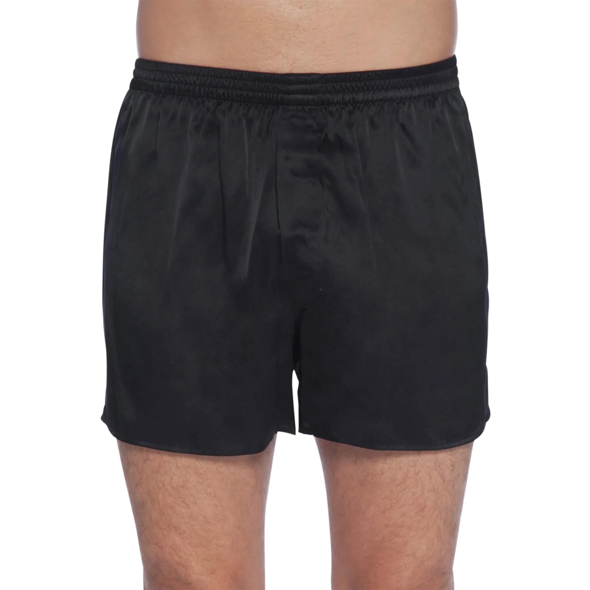 INTIMO Classic Silk Boxers Small | Lightweight, Comfortable & Elegant (70-120 chars) — Black