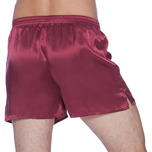INTIMO Classic Silk Boxers Burgundy Small | All-Day Comfort & Luxury thumbnail 2