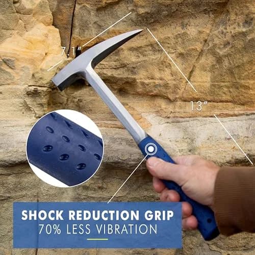 Estwing 22 oz Rock Pick Geology Hammer with Pointed Tip & Shock Reduction Grip | Forged Steel Head - view 2