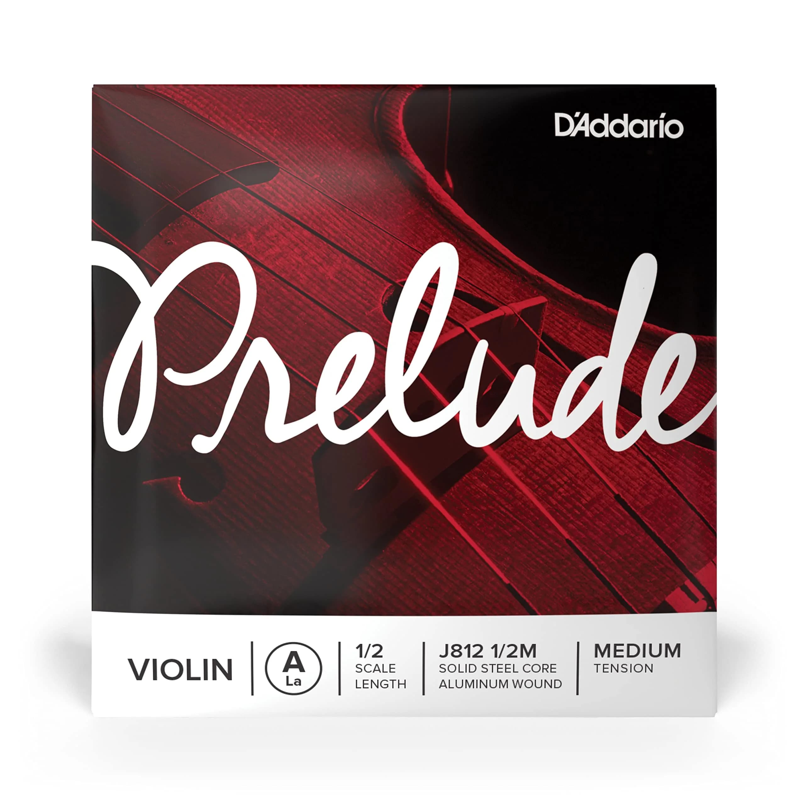 D'Addario Prelude Violin Single A String, 1/2 Scale, Medium Tension | Educator's Choice for Warm Tone & Durability - main product image