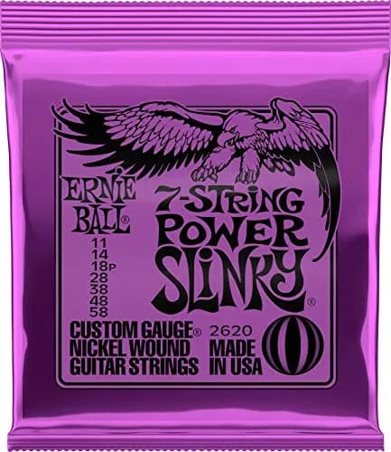 Ernie Ball 7-String Power Slinky Nickel Wound Electric Guitar Strings 11-58 Gauge | Bright Balanced Tone thumbnail 1