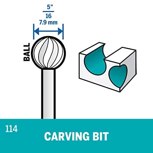 Dremel 114 Rotary Tool Accessory Carving Bit 5/16" | For Wood, Plastic & Soft Metals thumbnail 3