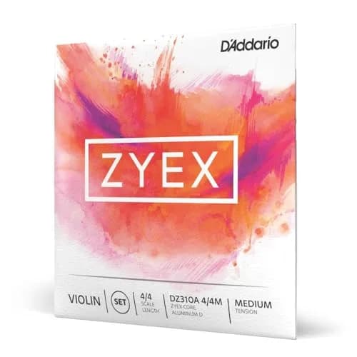D'Addario Zyex Violin String Set with Aluminum D, 4/4 Scale, Medium Tension | Warm Rich Tone thumbnail 1