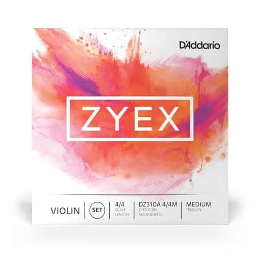 D'Addario Zyex Violin String Set with Aluminum D, 4/4 Scale, Medium Tension | Warm Rich Tone thumbnail 2