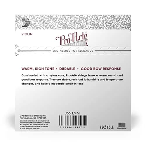 D'Addario Pro-Arte Violin String Set 1/4 Scale Medium Tension | Warm Mellow Tone thumbnail 3