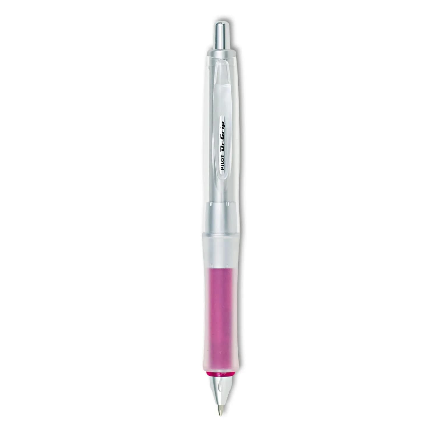 PILOT Dr. Grip Center of Gravity Ballpoint Pen | Pink Grip, Refillable, 1.0mm | Ergonomic, Smooth Ink