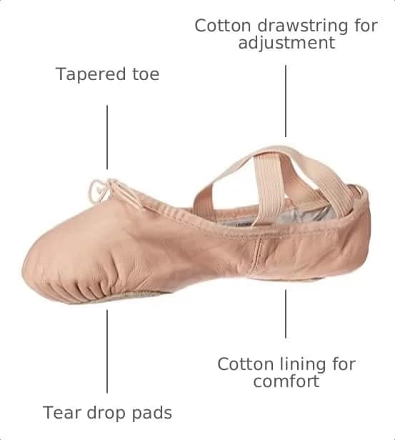 Bloch Girls Super Jazz Leather Slip-On Split Sole Jazz Dance Shoes for Kids | Flexible Leather & Lightweight Design thumbnail 3