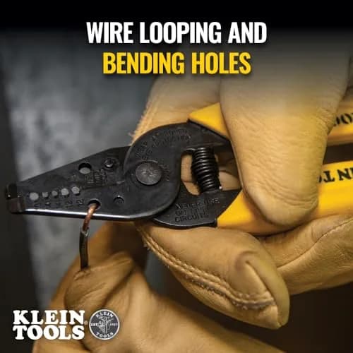Klein Tools 11048 Dual Wire Stripper Cutter 10-14 AWG Solid Wire | Strips Two Wires Simultaneously thumbnail 4