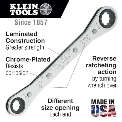 Klein Tools 68201 Ratcheting Box Wrench 3/8-Inch x 7/16-Inch | 12.7 cm (5.5 in) Standard Length thumbnail 2