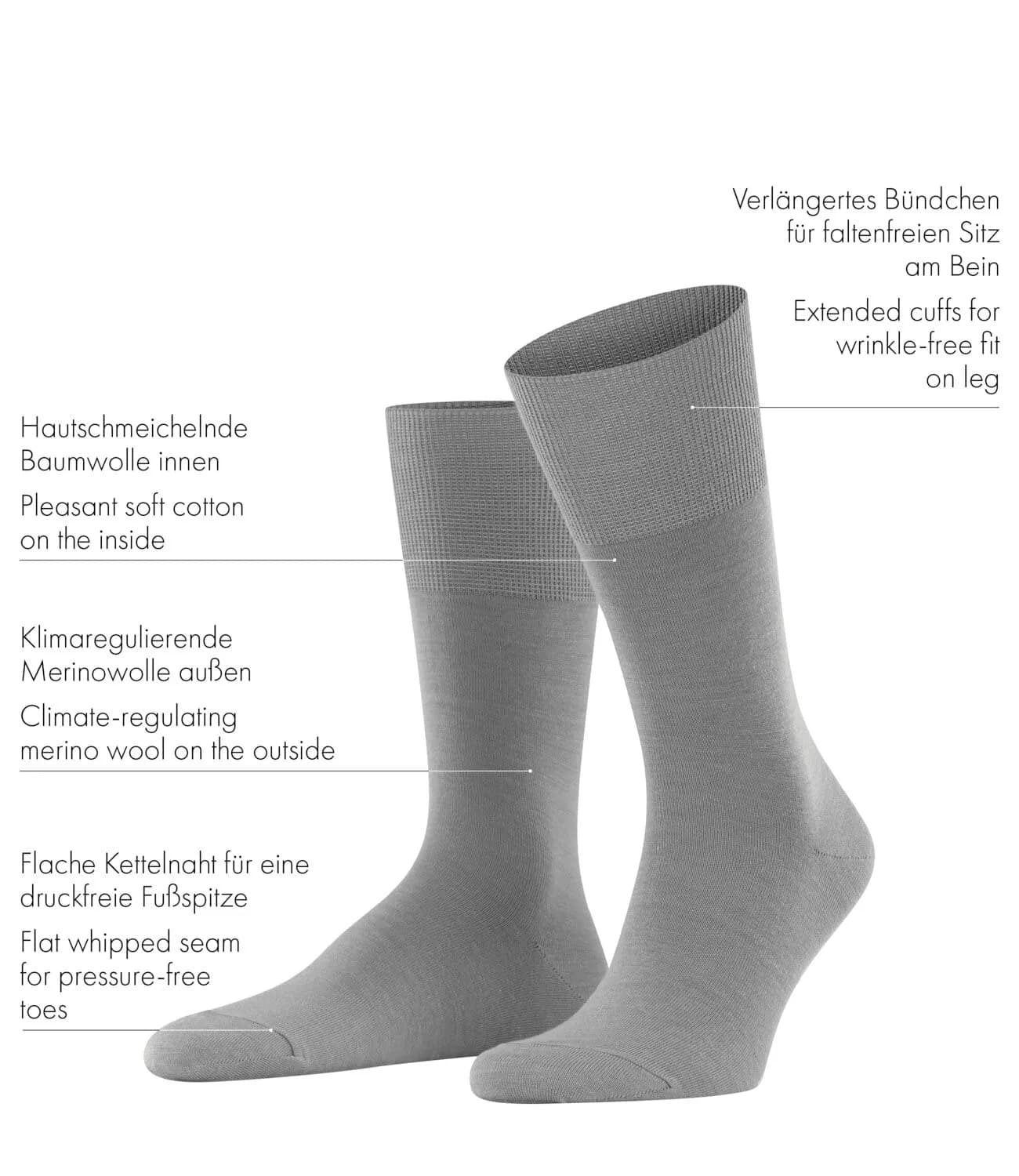 FALKE Men's Airport Crew Socks, Merino Wool Cotton, Mid-Calf, Classic Formal, Trendy Work, 1 Pair thumbnail 5