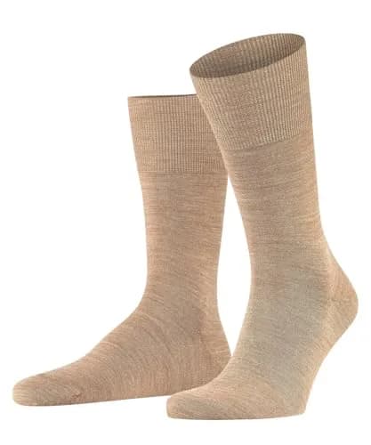 FALKE Men’s Airport Crew Socks, Merino Wool Cotton, Brown, Size 8-9 | Classic Formal & Trendy Work Socks thumbnail 1