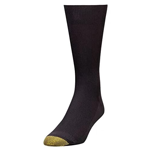 GOLDTOE Men's Metropolitan Crew Dress Socks, 3-Pairs, Black, Shoe Size: 6-12.5 | Moisture-Wicking Nylon for Business & Formal Wear thumbnail 2