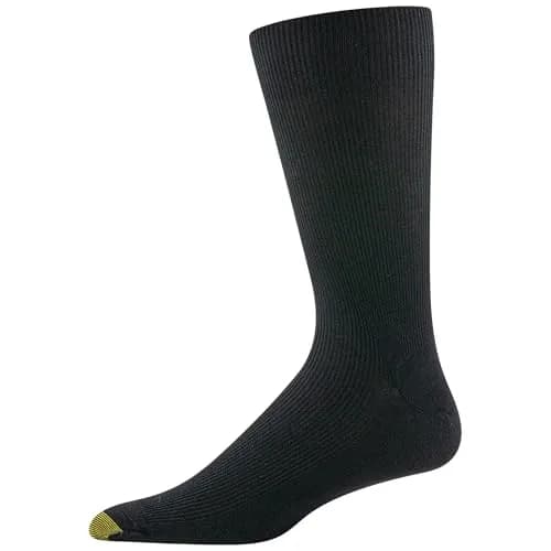 GOLDTOE Men's Metropolitan Crew Dress Socks, 3-Pairs, Black 2 | Reinforced Heel & Toe, Moisture-Wicking (70-120 chars) thumbnail 3