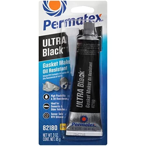 Permatex Ultra Black Maximum Oil Resistance RTV Silicone Gasket Maker 270ml (9.5 Fl Oz) | High-Temp Sealant for Engines — 3 Fl. Oz.