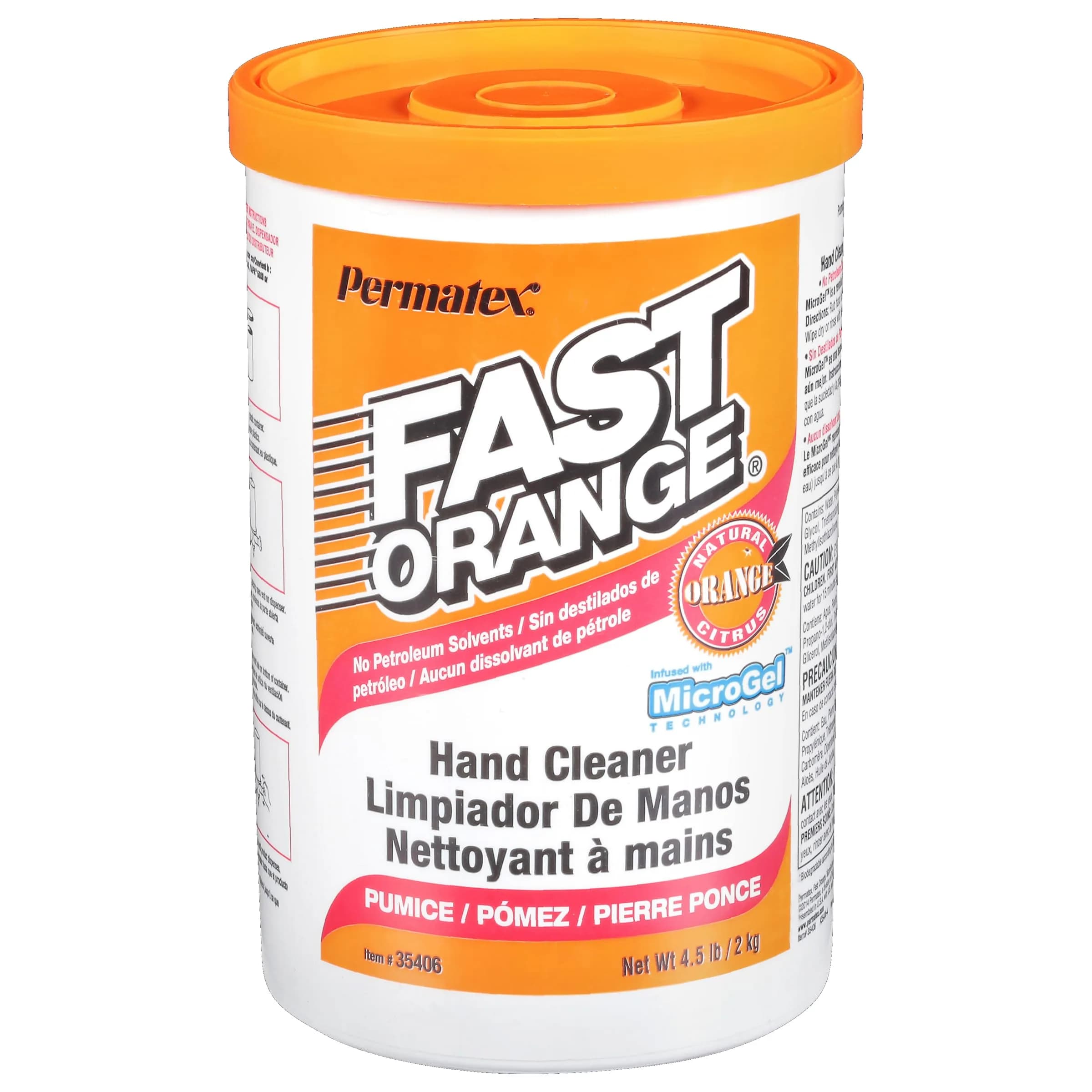 Fast Orange Pumice Cream Hand Cleaner 4.5 lbs | Deep Cleaning for Working Hands — 72 Ounce