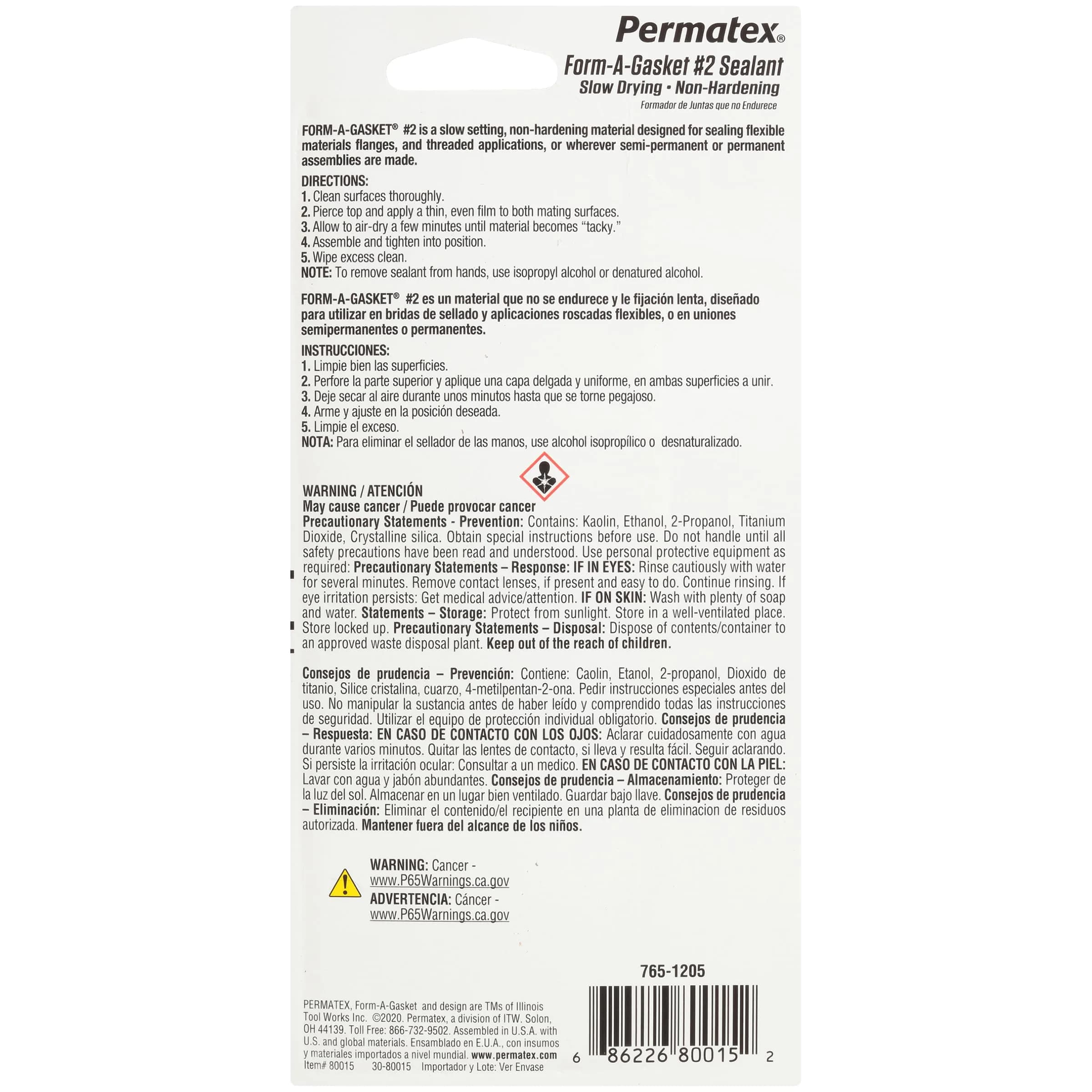 Permatex Form-A-Gasket #2 Sealant Black 44.36 ml (1.5 Fl Oz.) | Non-Hardening for Cut Gaskets - view 2