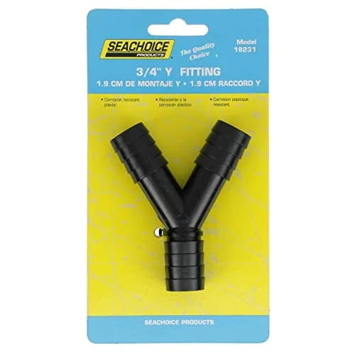 Seachoice 3-Way Y Fitting Fits 3/4 in. ID Hose | Rust-Free Black Plastic Plumbing Accessory thumbnail 7