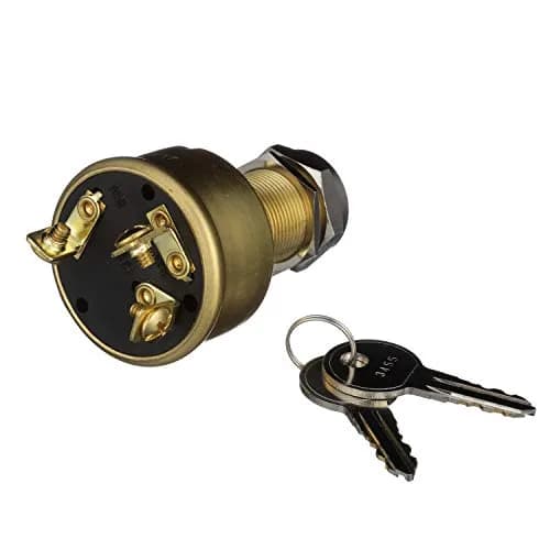 Seachoice 3-Position Heavy Duty Ignition Starter Switch | Brass, 1-7/32" Mount, 3 Terminals thumbnail 1