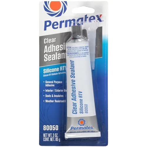 Permatex Clear RTV Silicone Adhesive Sealant 3 oz | Waterproof, Flexible, Indoor & Outdoor Bonding thumbnail 1