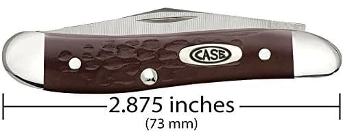 Case Pocket Knife Brown Synthetic Jigged Peanut | 2 7/8 Inches, Full Stainless Steel Blades thumbnail 3