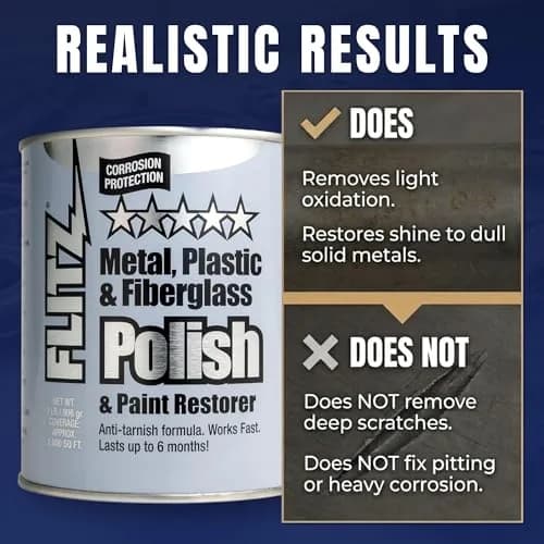 Flitz Metal Polish Paste - 2lb Can for Solid Chrome, Stainless Steel, Aluminum | Non-Abrasive Light Oxidation Support thumbnail 6