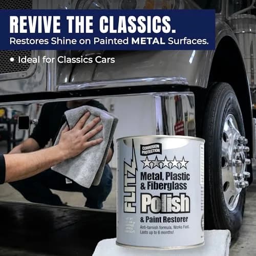 Flitz Metal Polish Paste - 2lb Can for Solid Chrome, Stainless Steel, Aluminum | Non-Abrasive Light Oxidation Support thumbnail 9