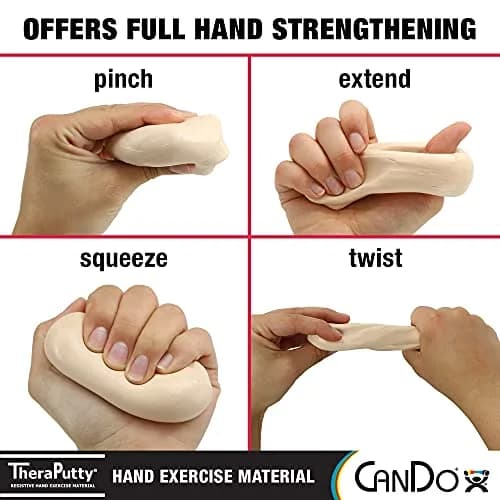 CanDo TheraPutty Standard Hand Exercise Putty XX-Soft (3 oz / 85 g) | For Rehabilitation and Grip Strengthening thumbnail 3