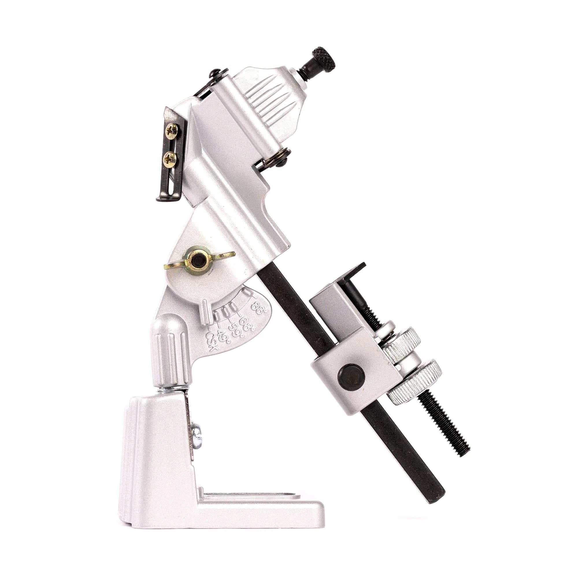 General Tools Drill Grinding Attachment #825 - 4.91" x 4.91" x 7.38" | Sharpens Bits to Factory Accuracy — Silver