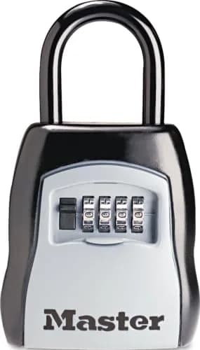 Master Lock Standard Shackle Key Lock Box - Resettable 4-Digit Combination Lock, Black, 1-Pack thumbnail 1