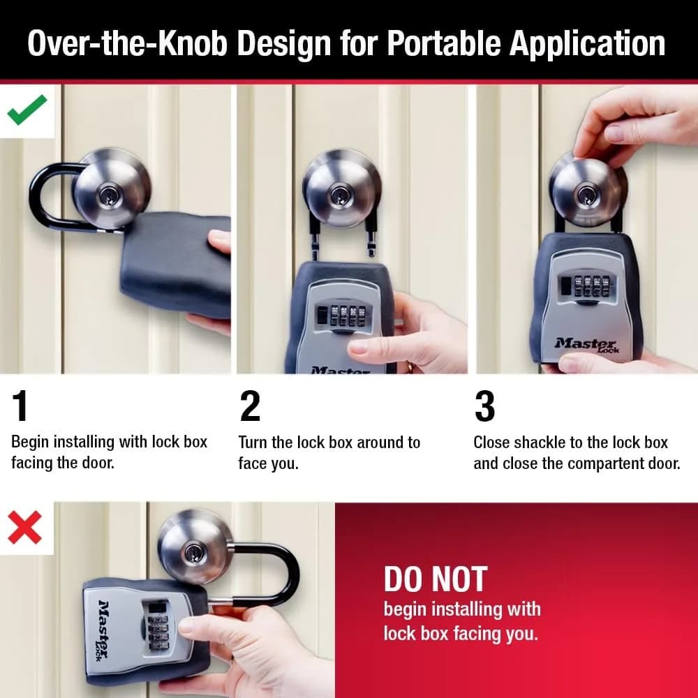 Master Lock Portable Key Lock Box 5400EC with 4-Digit Combination, Black | Holds Up to 5 Keys - view 4